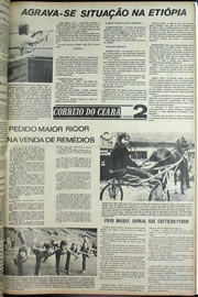 Página do jornal Correio do Ceará de julho de 1974