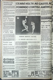 Página do jornal Correio do Ceará de agosto de 1974
