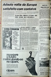 Página do jornal Correio do Ceará de agosto de 1974