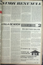 Página do jornal Correio do Ceará de agosto de 1974