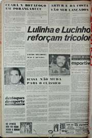 Página do jornal Correio do Ceará de agosto de 1974