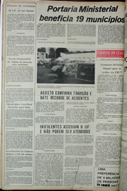 Página do jornal Correio do Ceará de agosto de 1974