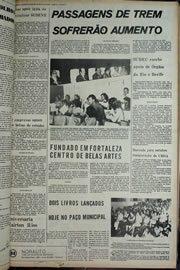 Página do jornal Correio do Ceará de agosto de 1974