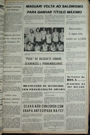 Página do jornal Correio do Ceará de agosto de 1974