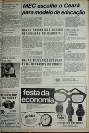 Página do jornal Correio do Ceará de agosto de 1974