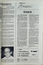 Página do jornal Correio do Ceará de setembro de 1974