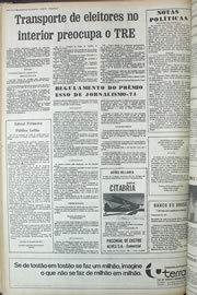 Página do jornal Correio do Ceará de setembro de 1974