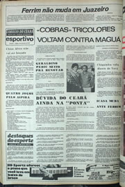 Página do jornal Correio do Ceará de setembro de 1974