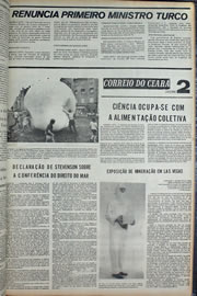 Página do jornal Correio do Ceará de setembro de 1974