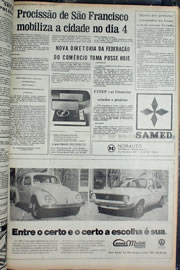 Página do jornal Correio do Ceará de setembro de 1974