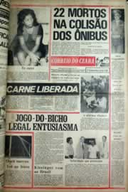 Página do jornal Correio do Ceará de janeiro de 1975