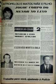 Página do jornal Correio do Ceará de março de 1975