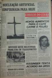 Página do jornal Correio do Ceará de janeiro de 1976