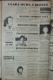 Página do jornal Correio do Ceará de fevereiro de 1976