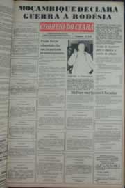 Página do jornal Correio do Ceará de março de 1976