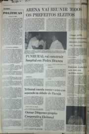 Página do jornal Correio do Ceará de janeiro de 1977