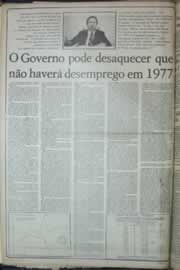 Página do jornal Correio do Ceará de janeiro de 1977