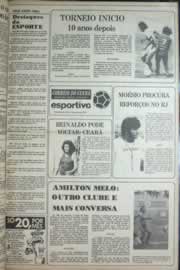 Página do jornal Correio do Ceará de janeiro de 1977