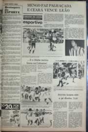 Página do jornal Correio do Ceará de janeiro de 1977