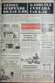 Página do jornal Correio do Ceará de março de 1977