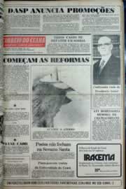 Página do jornal Correio do Ceará de abril de 1977