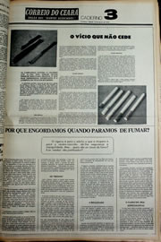 Página do jornal Correio do Ceará de janeiro de 1978