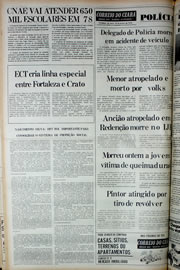 Página do jornal Correio do Ceará de janeiro de 1978