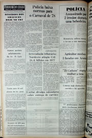 Página do jornal Correio do Ceará de janeiro de 1978