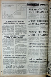 Página do jornal Correio do Ceará de janeiro de 1978