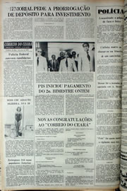 Página do jornal Correio do Ceará de fevereiro de 1978