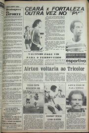 Página do jornal Correio do Ceará de julho de 1978