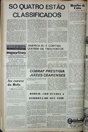 Página do jornal Correio do Ceará de julho de 1978