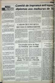 Página do jornal Correio do Ceará de janeiro de 1979