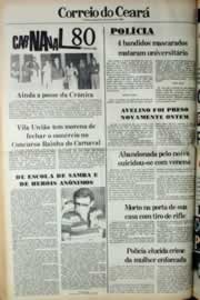 Página do jornal Correio do Ceará de janeiro de 1980