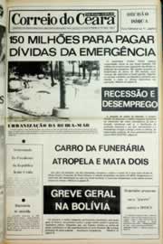 Página do jornal Correio do Ceará de julho de 1980