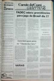 Página do jornal Correio do Ceará de agosto de 1980