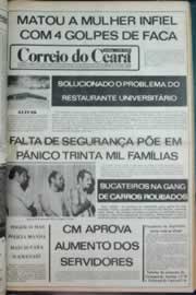 Página do jornal Correio do Ceará de agosto de 1980