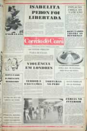 Página do jornal Correio do Ceará de julho de 1981