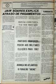 Página do jornal Correio do Ceará de outubro de 1981