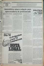 Página do jornal Correio do Ceará de outubro de 1981