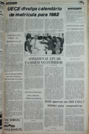 Página do jornal Correio do Ceará de janeiro de 1982