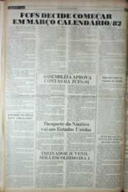 Página do jornal Correio do Ceará de fevereiro de 1982
