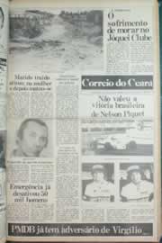 Página do jornal Correio do Ceará de abril de 1982