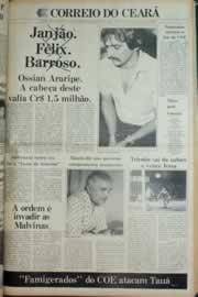 Página do jornal Correio do Ceará de maio de 1982