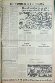 Página do jornal Correio do Ceará de junho de 1982