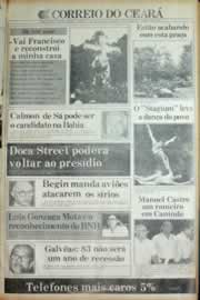 Página do jornal Correio do Ceará de outubro de 1982