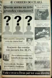 Página do jornal Correio do Ceará de novembro de 1982