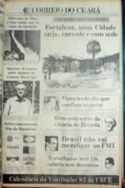 Página do jornal Correio do Ceará de novembro de 1982