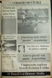 Página do jornal Correio do Ceará de dezembro de 1982