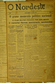 Página do jornal O Nordeste de julho de 1922